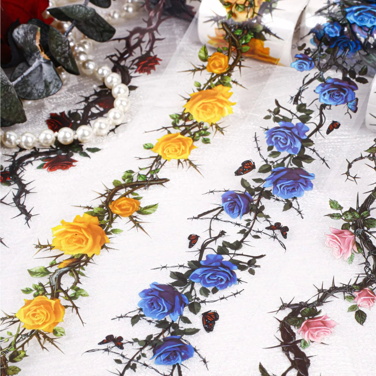 Floral Theme Decorative Adhesive Tapes | Scrapbooking and Craft Stickers