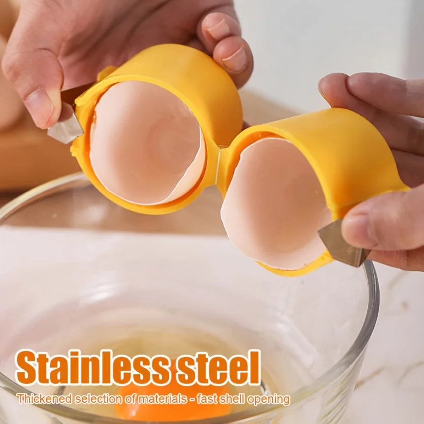 Manual Egg Shell Opener | Non-Stick Plastic Egg Cracker for Raw and Boiled Eggs