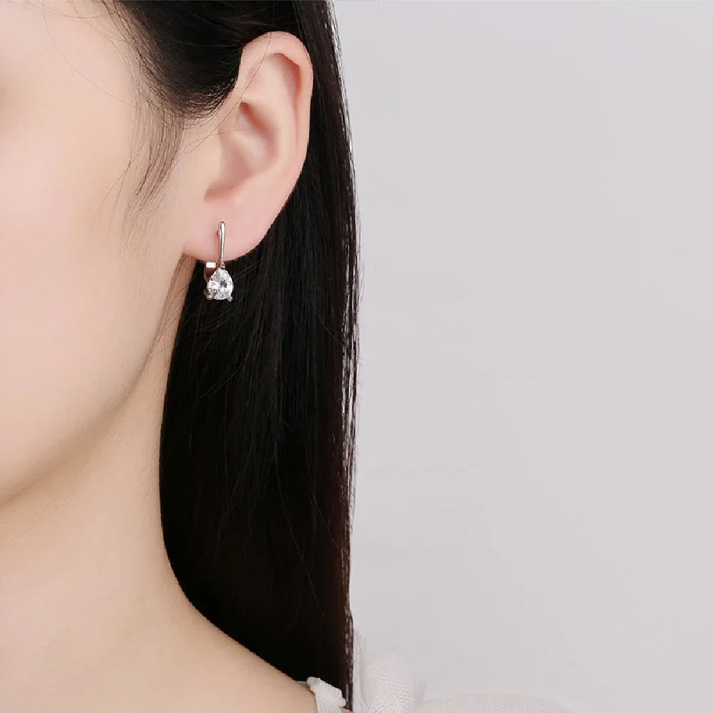925 Sterling Silver Crystal Zircon Drop Earrings | Classic Tassel Jewelry for Women