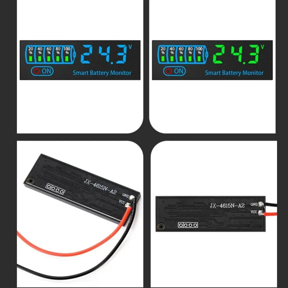 LED Voltage and Battery Capacity Display Board | DC 7-55V Universal Smart Battery Charge Indicator with Low Voltage Alarm
