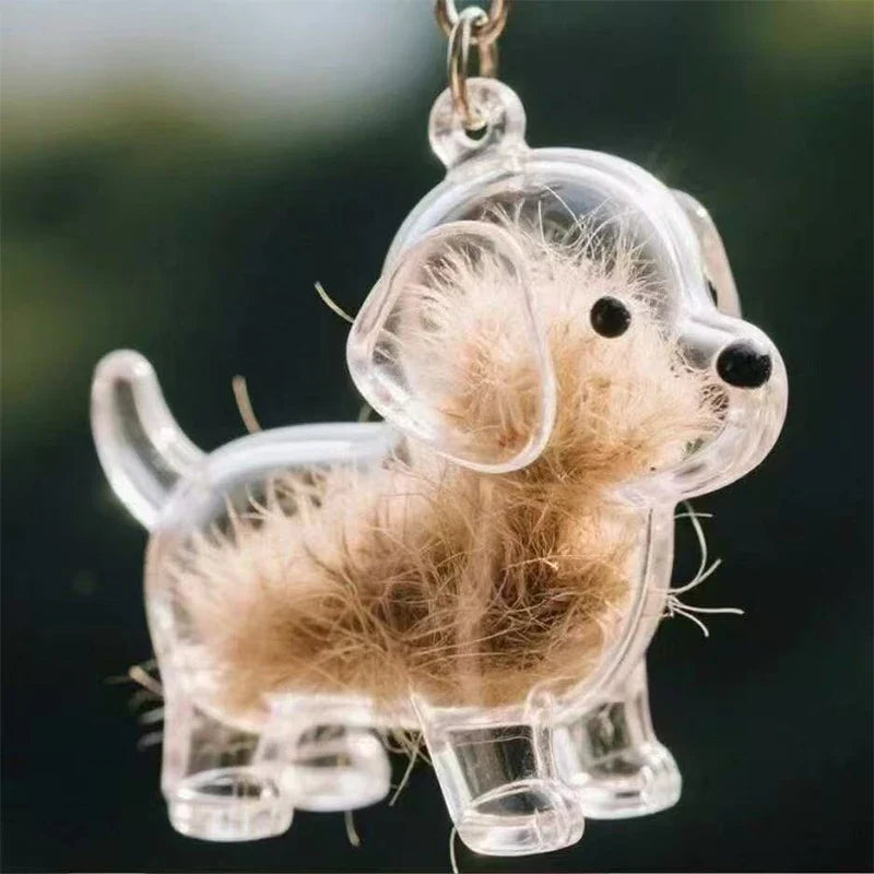 Clear Puppy Hair Memorial Keepsake Capsule | Pet Fur Container DIY Pendant Keychain