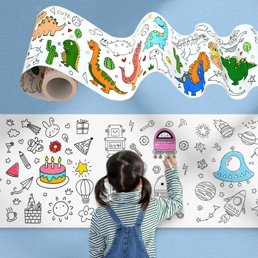 Children's Drawing Roll | Sticky Color Filling Paper for DIY Painting