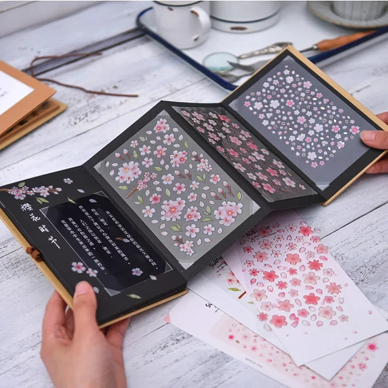 Korean Cherry Blossom Petal Stickers | Sakura Scrapbook and Stationery Set
