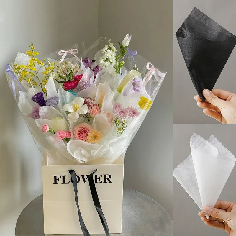 40Pcs Korean Flower Wrapping Paper Set | Floral Bouquet Packaging for Gift Decoration