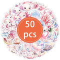 50 Cute Pink Axolotl Stickers | Waterproof Vinyl Animal Decals for Laptop, Water Bottle, and Phone