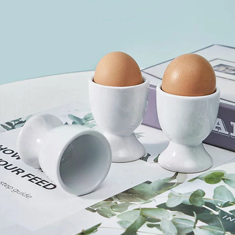 Egg Cup Holder for Hard and Soft Boiled Eggs | White Breakfast Kitchen Accessory