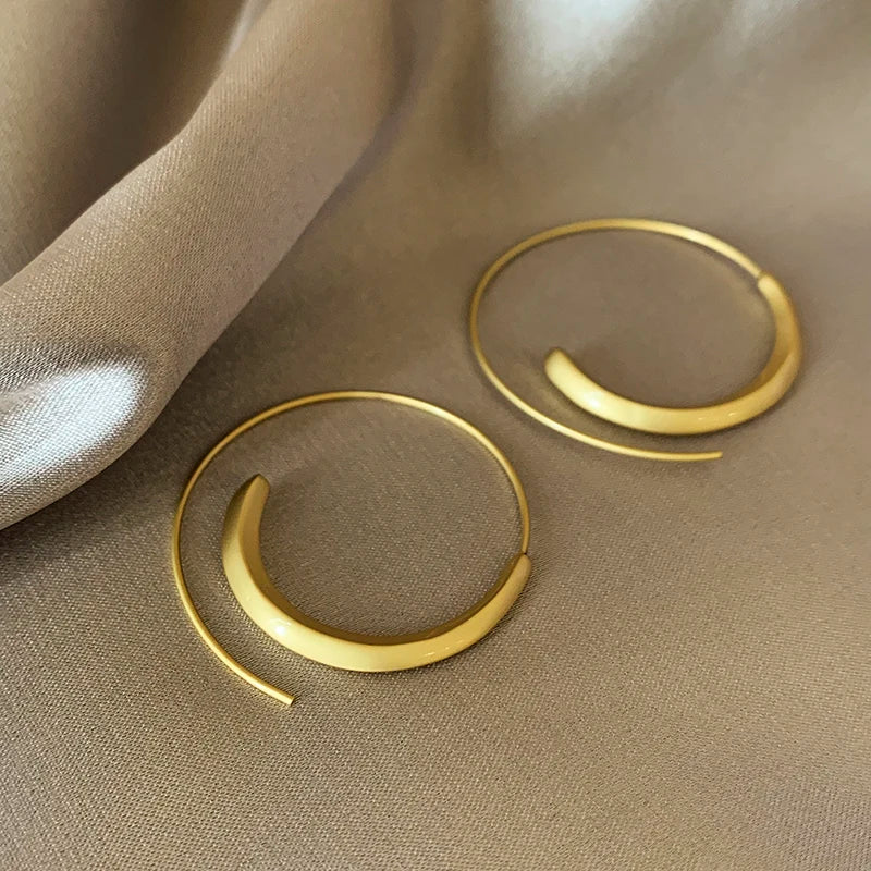 2025 New Matte Gold Circle Drop Earrings | Women's Fashion Jewelry