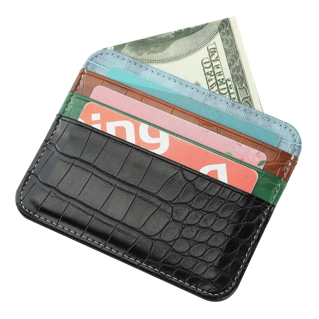 Slim Thin Mini ID Card Holder | PU Leather Credit Card Case for Men and Women