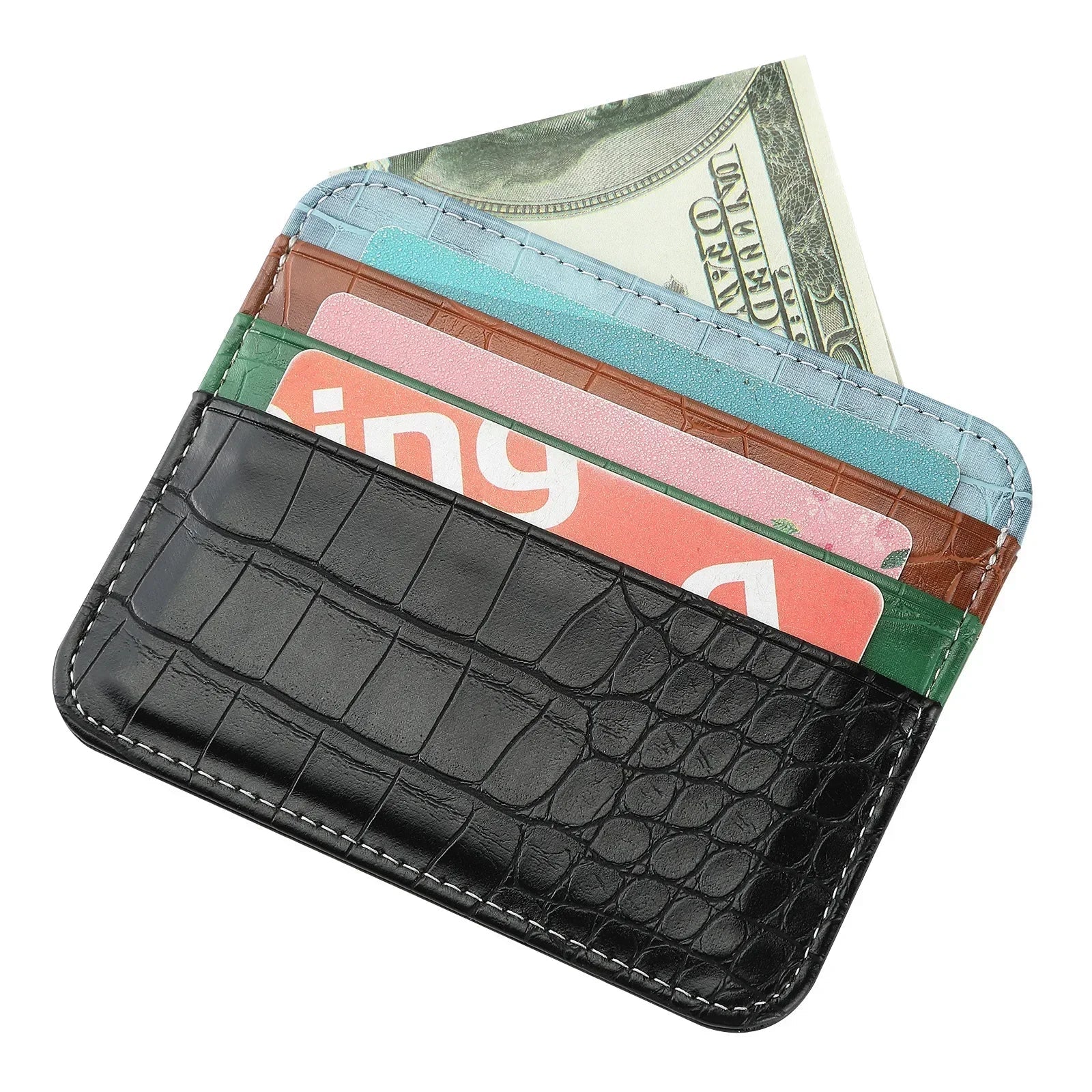 Slim Thin Mini ID Card Holder | PU Leather Credit Card Case for Men and Women