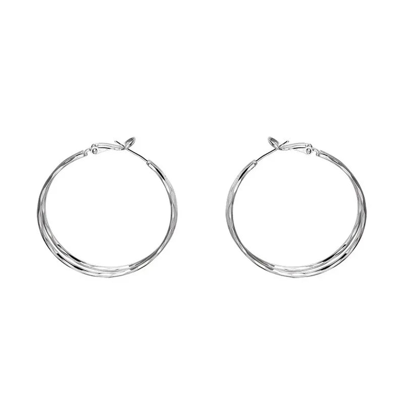 Oversize Gold Plated Hoop Earrings | Simple Thick Round Circle Stainless Steel Hoops for Women