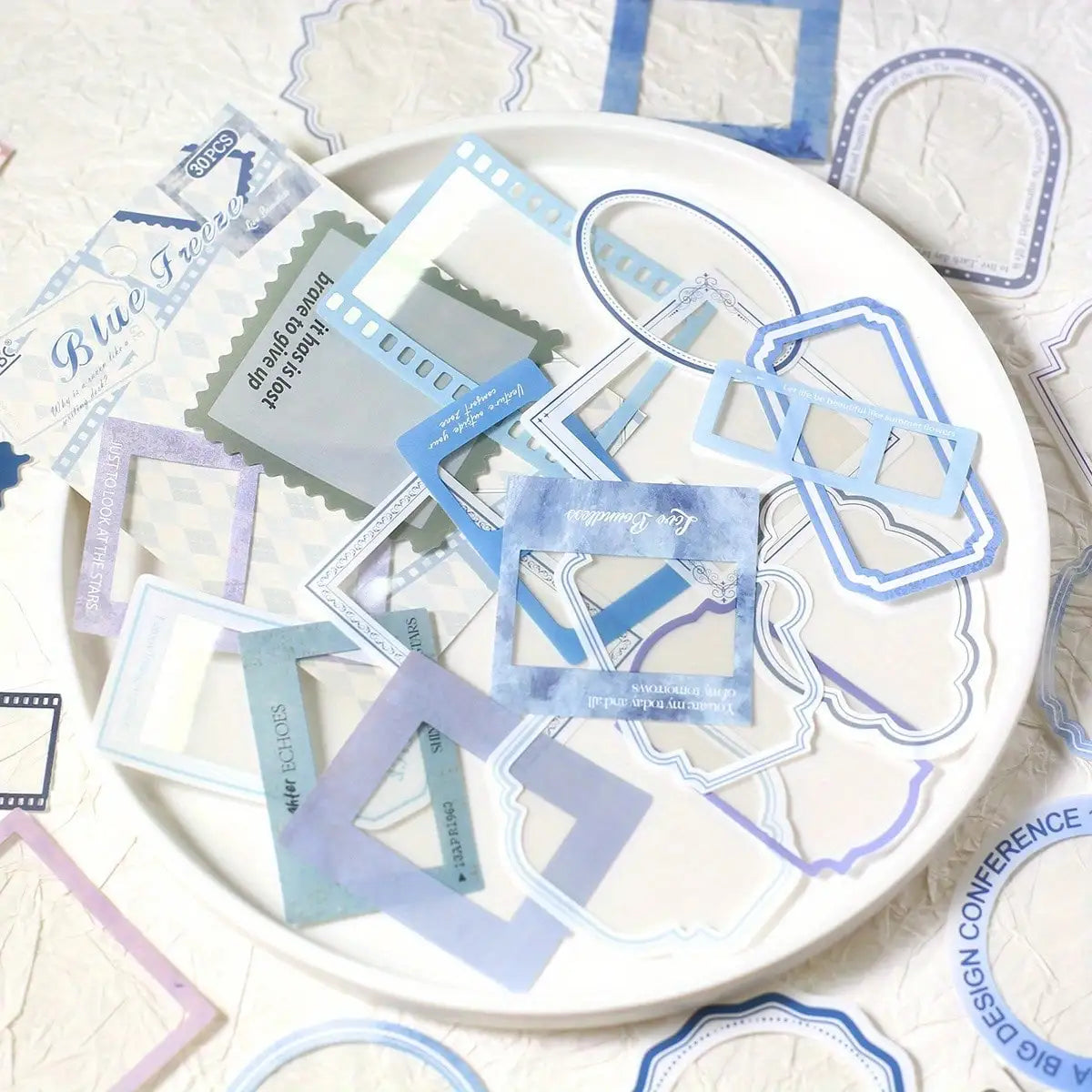 30pcs Transparent PET Frame Stickers | Scrapbooking and Journaling Decorative Supplies