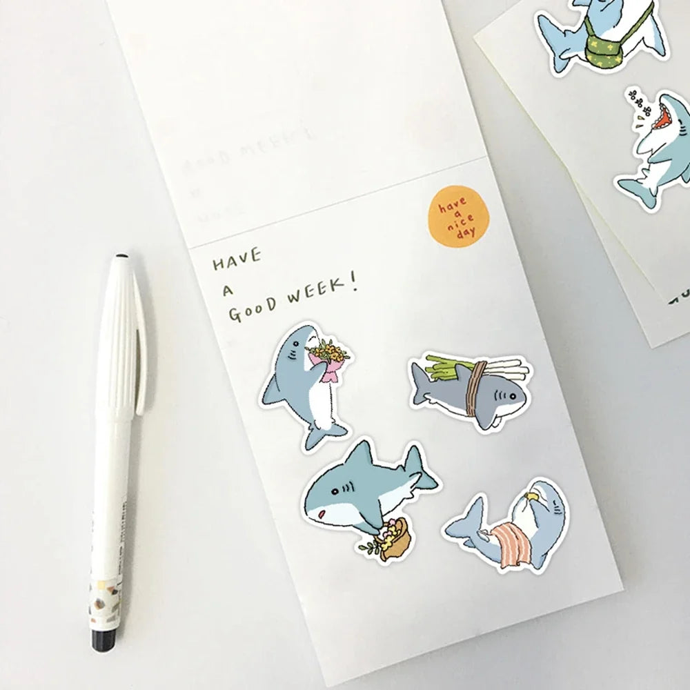 50 Funny Shark Meme Stickers Pack | Waterproof PVC Decals for Laptop, Luggage, Skateboard