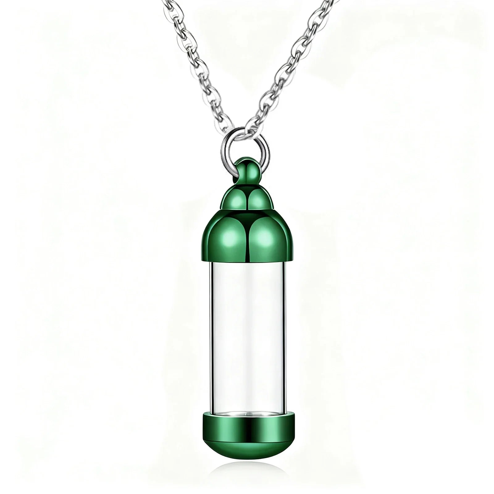 Small Glass Cremation Urn Vial Necklace for Ashes | Memorial Pet Charm