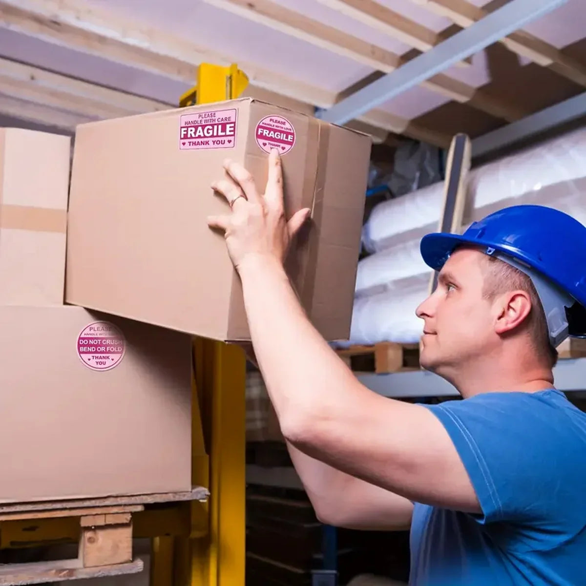 Fragile Handle with Care Stickers | No Folding Adhesive Labels for Mailing Envelopes and Cartons