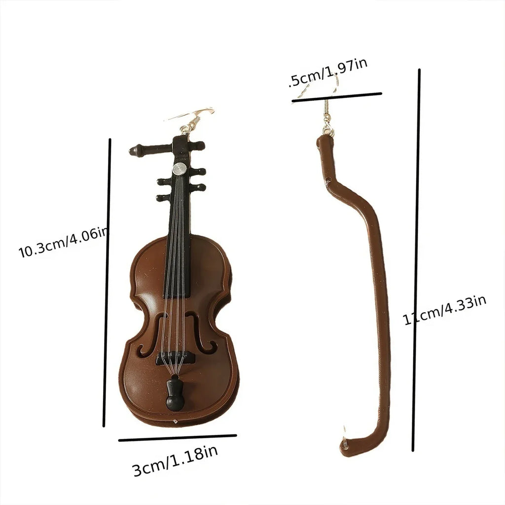 Violin Drop Earrings | Creative Music Jewelry for Women