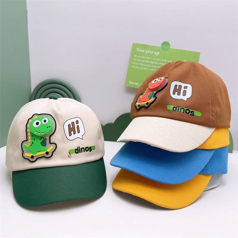 Children's Cartoon Dinosaur Baseball Cap for Toddlers | Unisex Baby Sun Hat