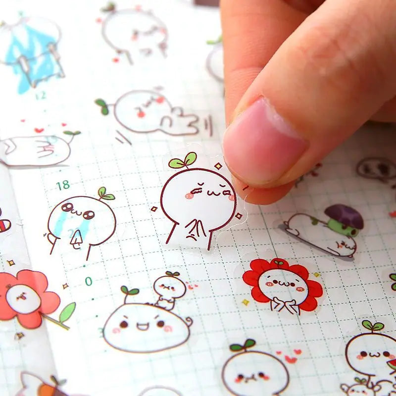 6Pcs Waterproof Cartoon Sticker Set | Cute DIY Decals for Laptops, Phones, and Planners