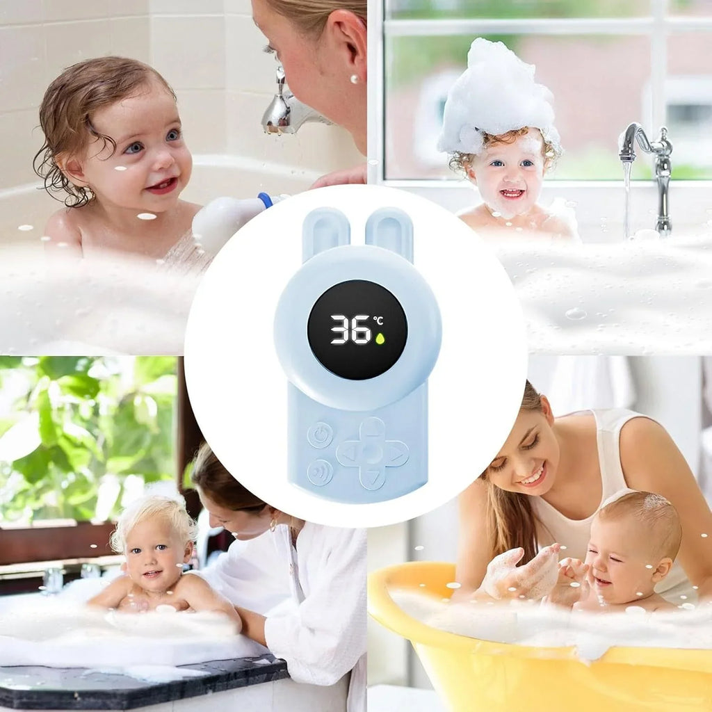 JUSTLANG Blue Seal Baby Bathtub Water Thermometer | Safe LED Temperature Sensor for Kids