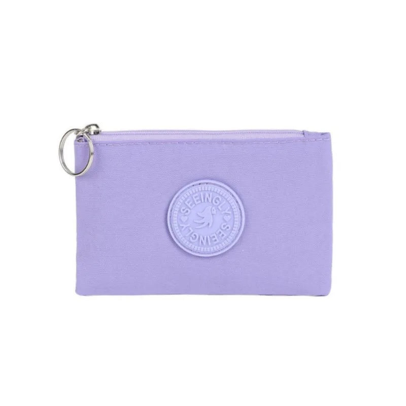 Casual Solid Nylon Coin Purse | Multi-Purpose Zipper Wallet Pouch