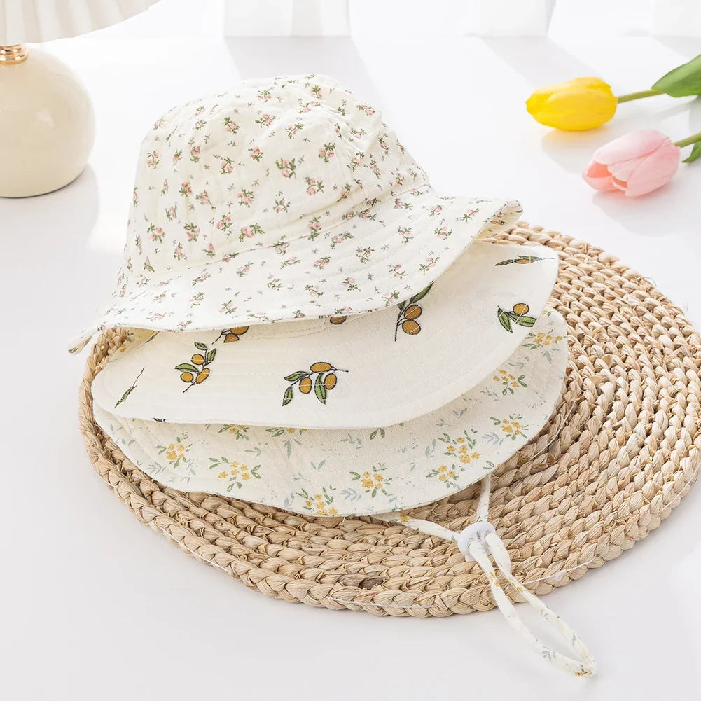 Baby Cotton Bucket Hat | Unisex Sun Protection Hat for Infants 3-12 Months