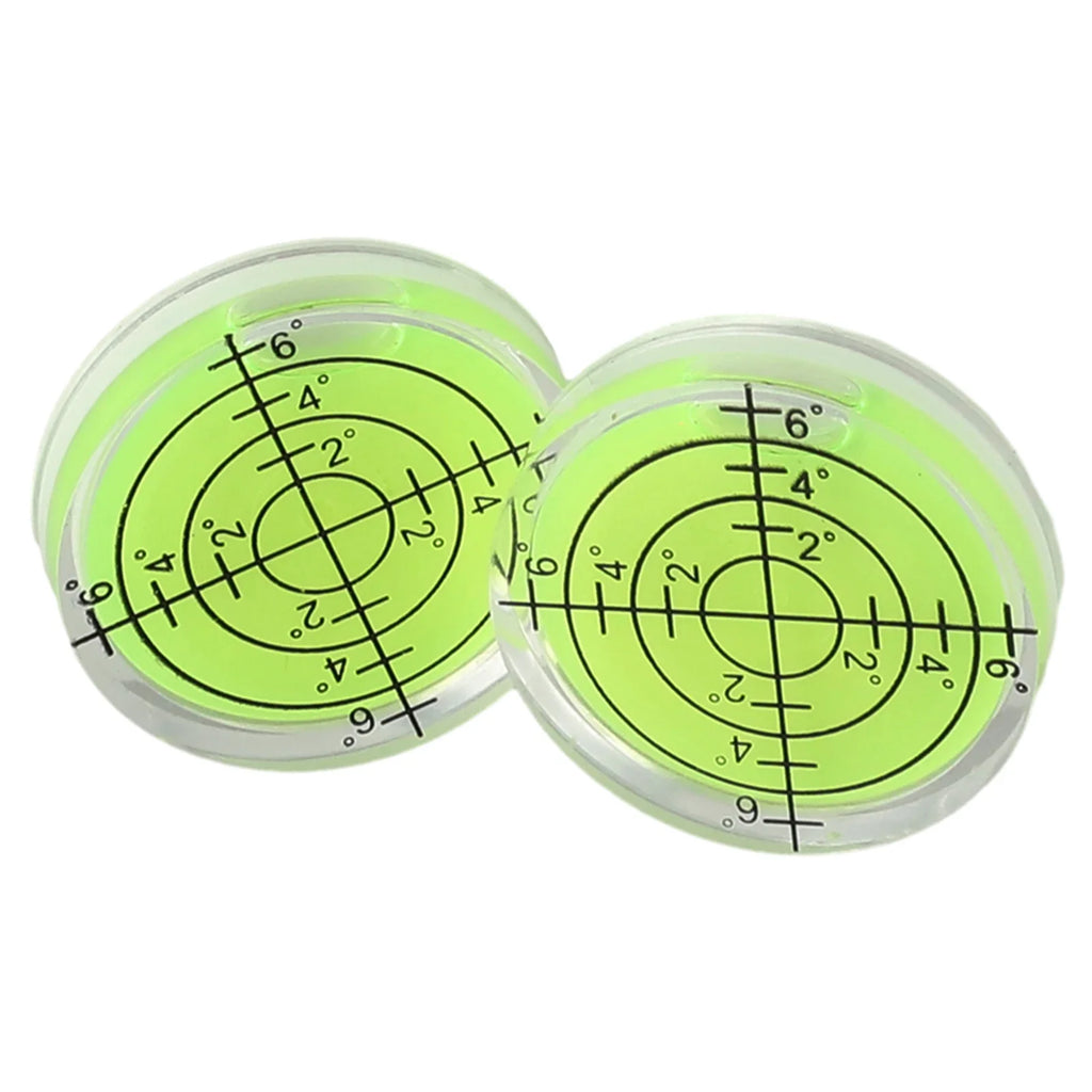 2pcs 32x7mm Mini Bubble Level | Horizontal Circular Level with Degree Scale for Precision Measuring