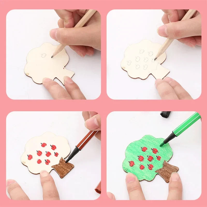 20 Pieces Montessori Wooden Stencil Set | Kids DIY Drawing and Coloring Toys