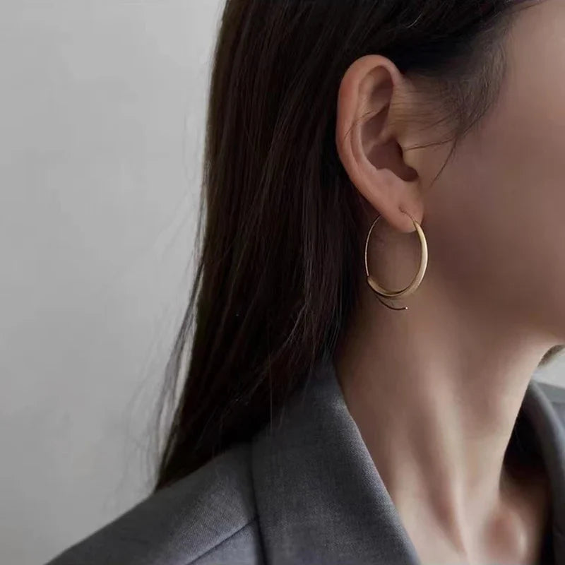 2025 New Matte Gold Circle Drop Earrings | Women's Fashion Jewelry