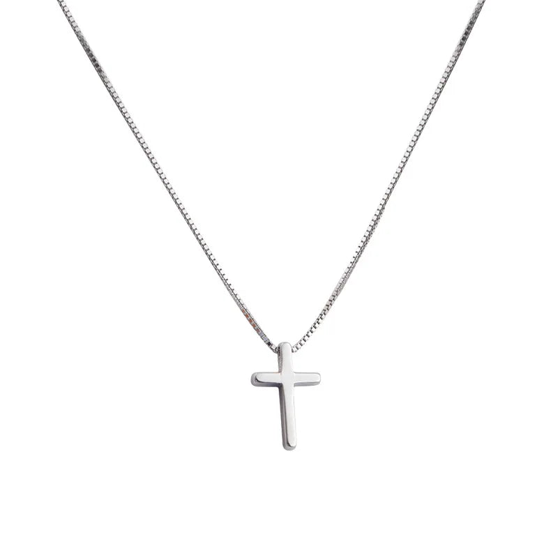 925 Sterling Silver Cross Necklace | Elegant Women's Pendant Jewelry
