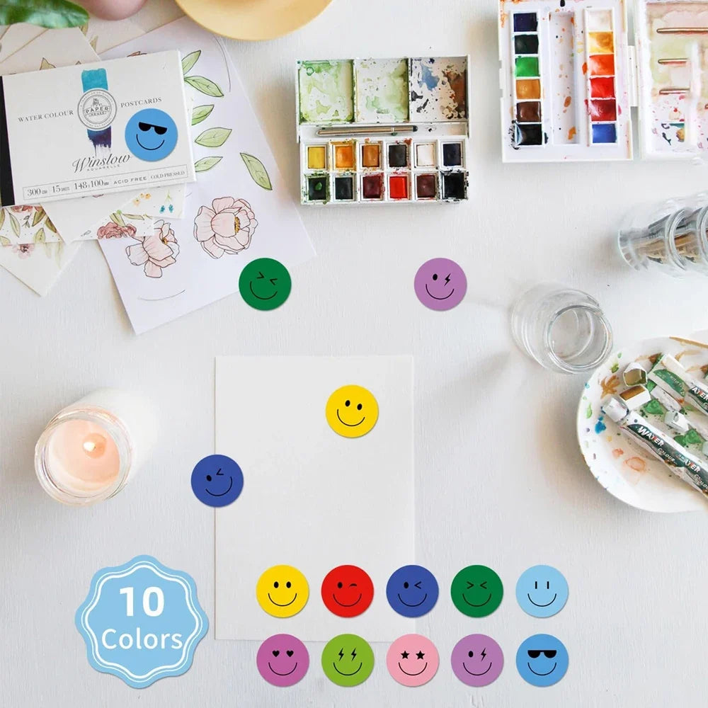 Reward Stickers for Kids | Cute Smile Face Motivational Stickers for DIY Scrapbooking and Classroom