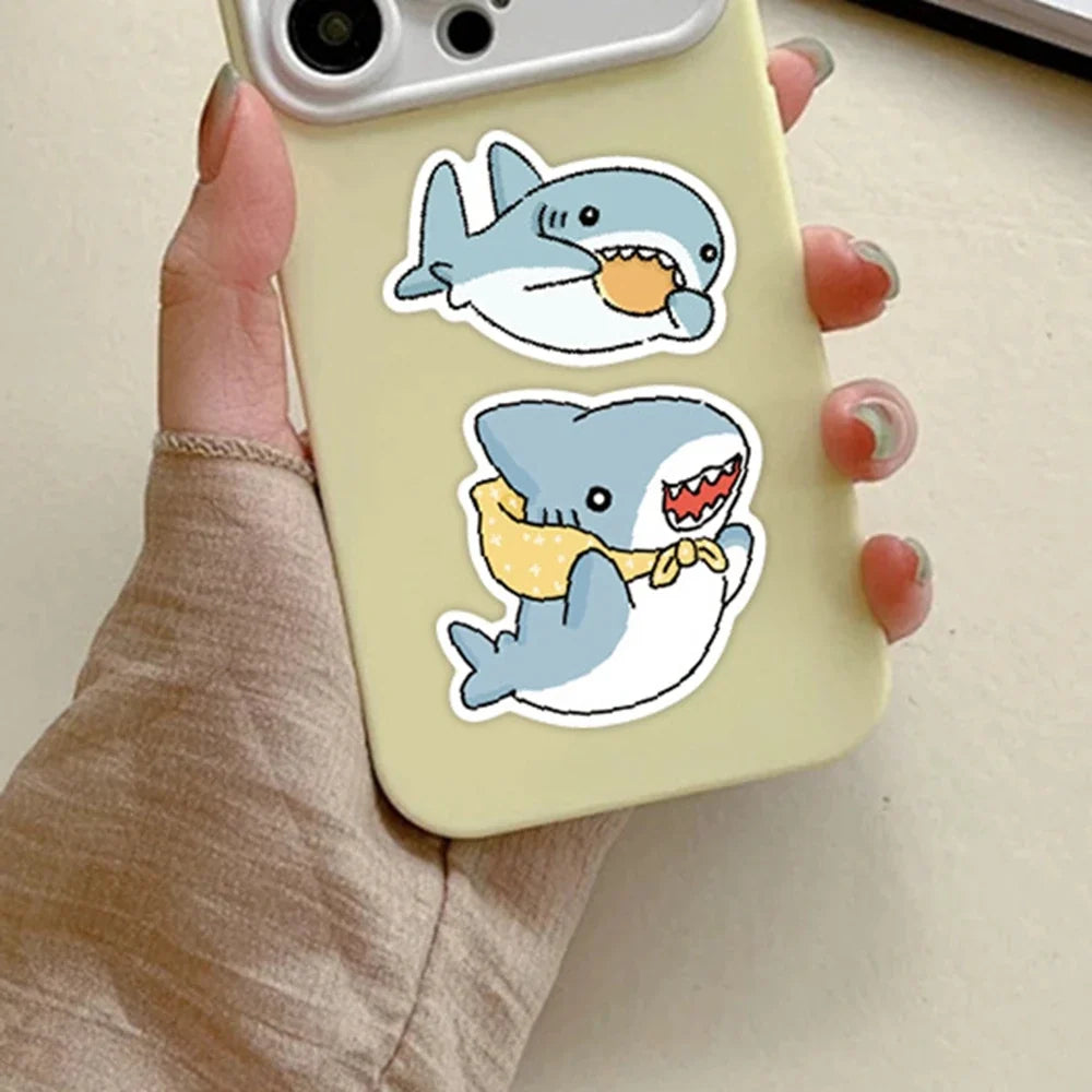 50 Funny Shark Meme Stickers Pack | Waterproof PVC Decals for Laptop, Luggage, Skateboard