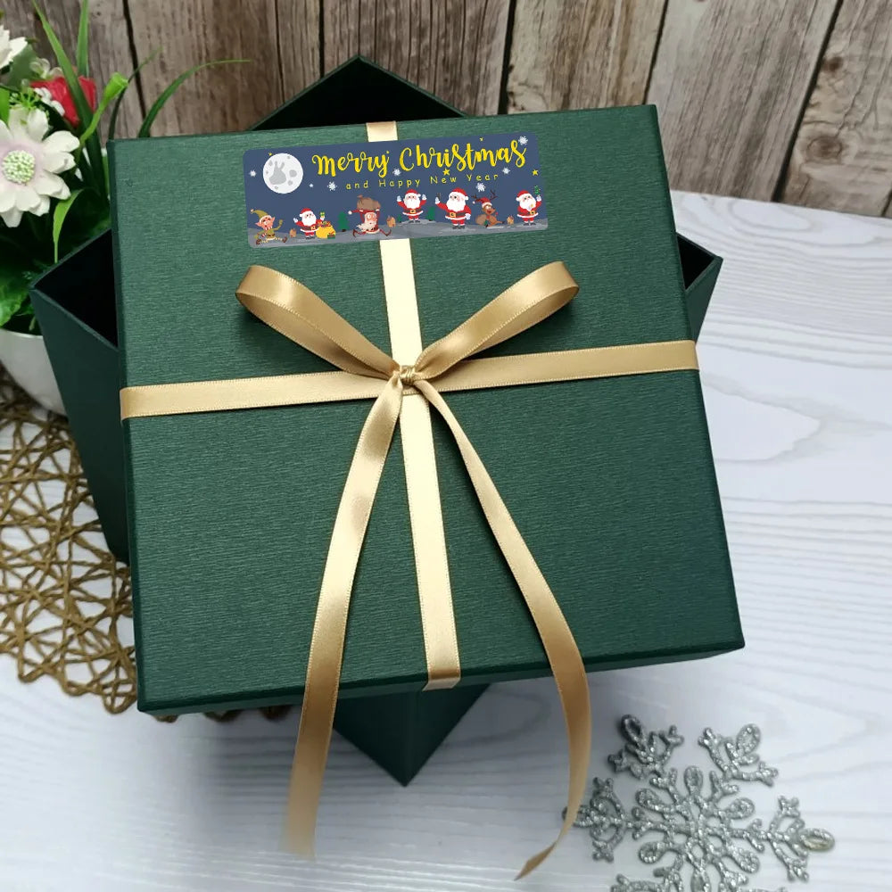 120Pcs Christmas Stickers Roll | Santa Claus Snowman Merry Christmas Gift Sealing Stickers for Small Business Decor