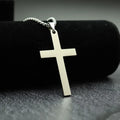 Simple Cross With Circle Pendant Necklace | Stainless Steel Christ Cruz Chain for Men and Boys