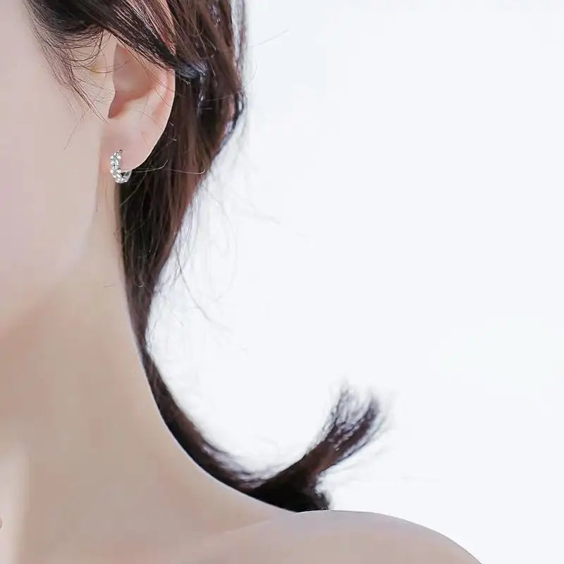925 Sterling Silver Small Flower Hoop Earrings | Cute Romantic Charm Jewelry for Women