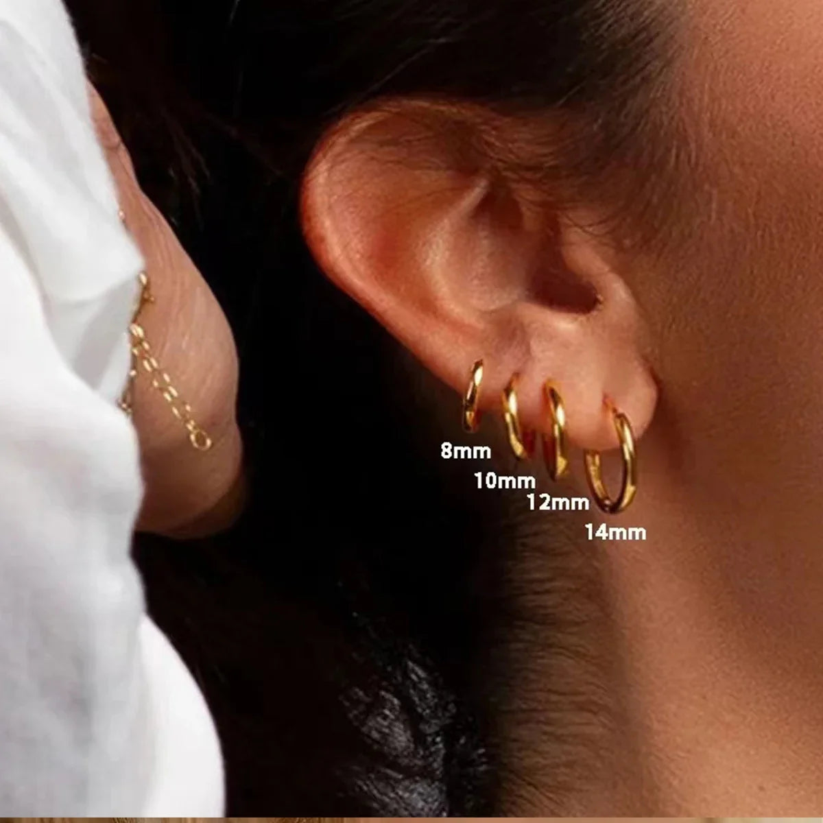 4 Pairs Stainless Steel Tiny Hoop Earrings | Simple Silver and Gold Circle Earrings
