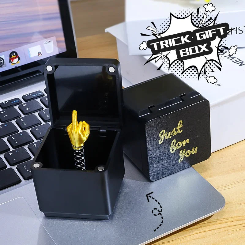 3D Middle Finger in a Box | Funny Novelty Gift for Office Desk Prank