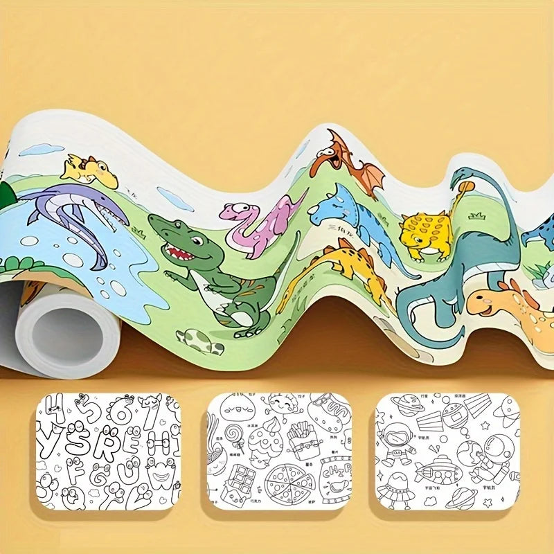 Children's Drawing Kit | 3m Long Doodle Paper Rolls for Creative Fun