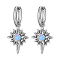 Stainless Steel Star and Moon Stone Earrings | Unisex Hoop Earrings Gift