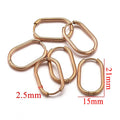 Gold Plated Rectangular Hoop Earrings | 6pcs Stainless Steel Jewelry Findings for DIY