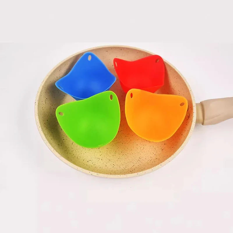 4pcs Silicone Egg Poacher Cups | Non-Stick Egg Boiler Mold for Microwave, Air Fryer, and Stovetop