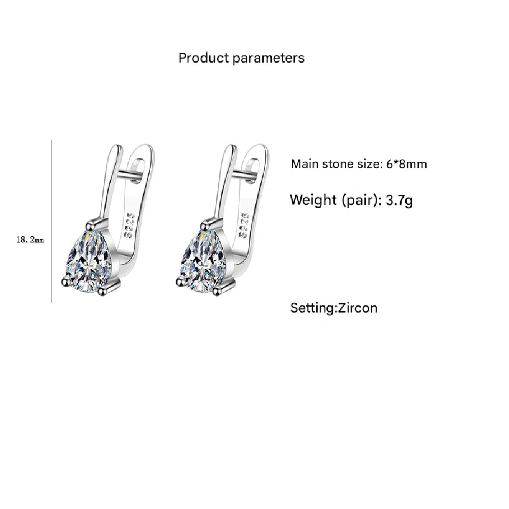 925 Sterling Silver Crystal Zircon Drop Earrings | Classic Tassel Jewelry for Women