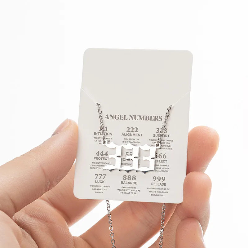 Angel Number Stainless Steel Pendant Necklace | Lucky Numbers Jewelry