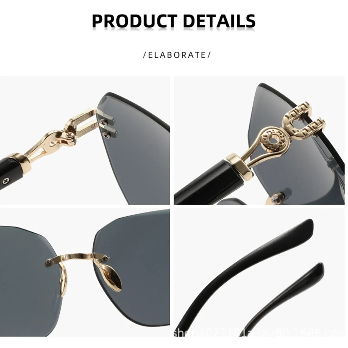 New Model Frameless Sunglasses - Best-selling Large Frame Trendy Street Photography Unframed Sunglasses
