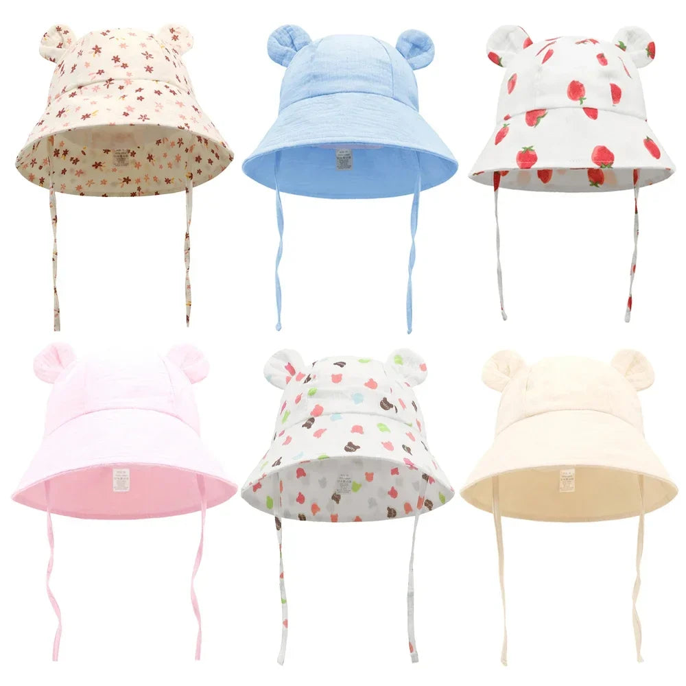 Muslin Baby Sun Hat for Toddlers | 100% Cotton Cartoon Kids Cap