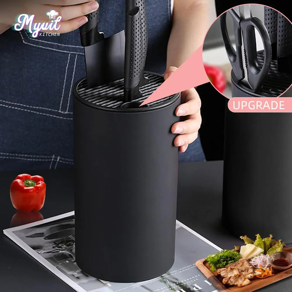 Kitchen Accessories 8.8 inch Kitchen Knife Holder Drainable Chef Knife Stand Plastic Knife Holder Bucket Kitchen Storage Tools
