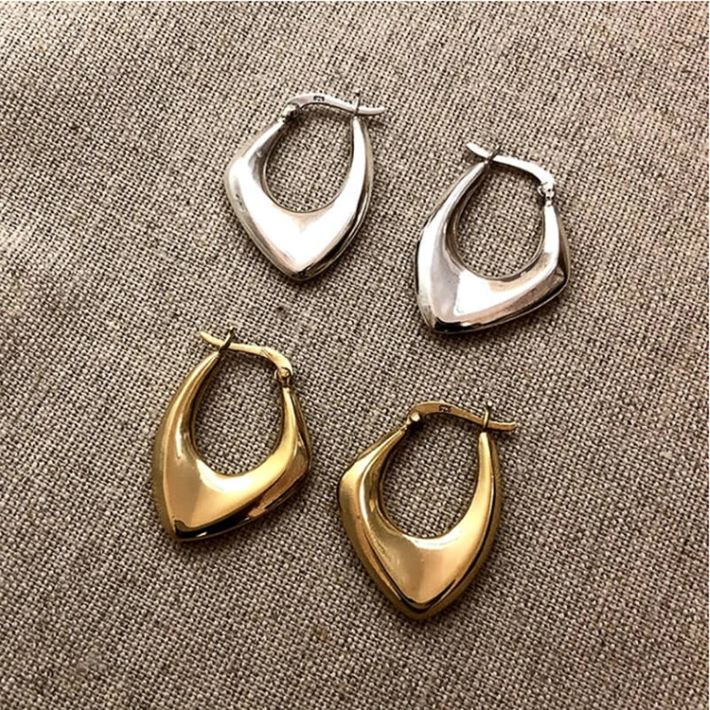 Geometric Metal Hoop Earrings for Women | Trendy Fashion Jewelry Set