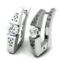Silver Plated Cubic Zirconia Hoop Earrings | Vintage Punk Geometric Jewelry for Women