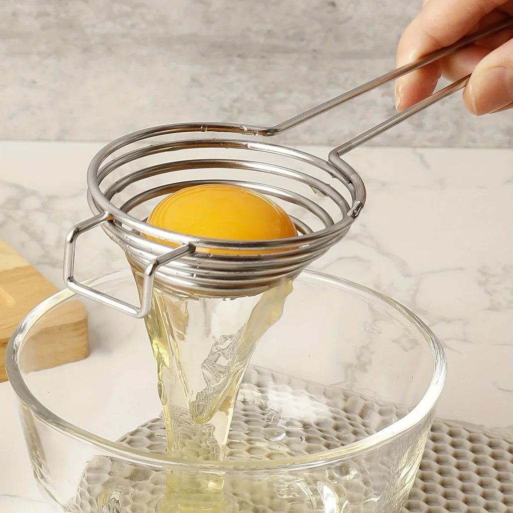 Premium Stainless Steel Egg Yolk Separator | Effortless Egg White and Yolk Divider with Filter Function