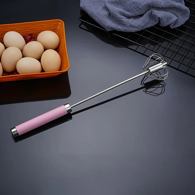 Easy Whisking Stainless Steel Whisk | Semi-Automatic Egg Beater for Hand Stirring