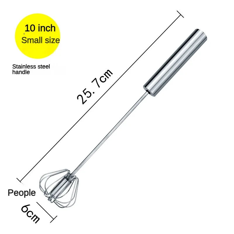 Stainless Steel Semi-Automatic Egg Beater | Hand Push Cream Blender for Kitchen Baking