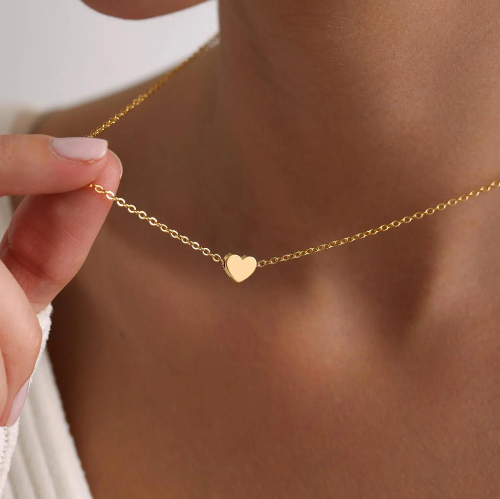 Simple Heart Pendant Necklace | Stainless Steel Clavicle Choker for Girls